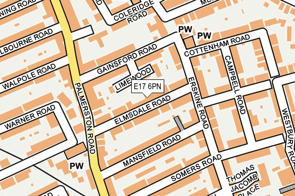 E17 6PN map - OS OpenMap – Local (Ordnance Survey)