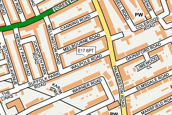E17 6PT map - OS OpenMap – Local (Ordnance Survey)