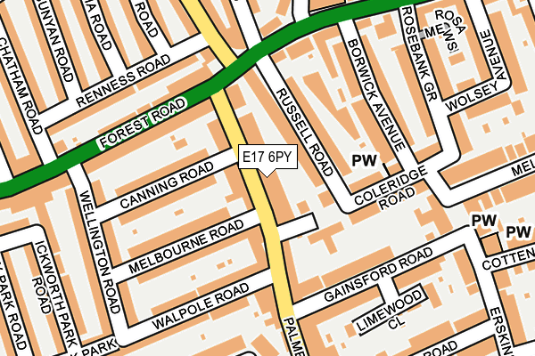 E17 6PY map - OS OpenMap – Local (Ordnance Survey)