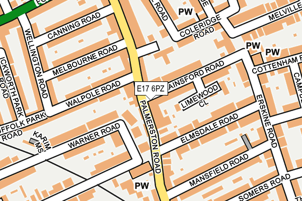 E17 6PZ map - OS OpenMap – Local (Ordnance Survey)