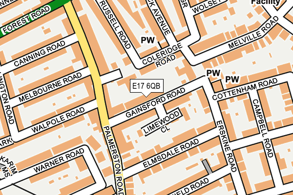 E17 6QB map - OS OpenMap – Local (Ordnance Survey)