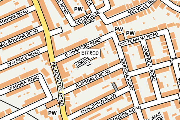 E17 6QD map - OS OpenMap – Local (Ordnance Survey)