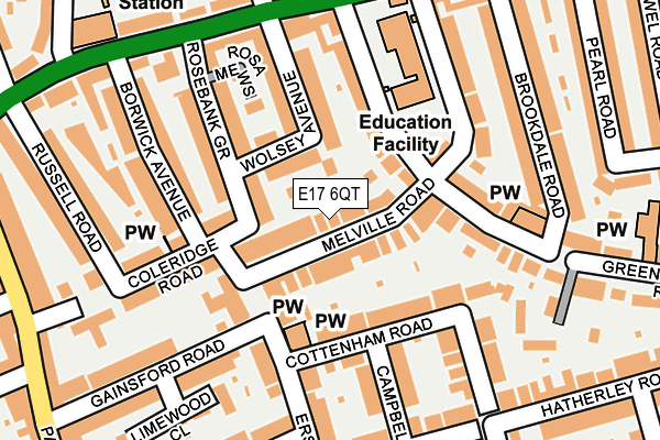 E17 6QT map - OS OpenMap – Local (Ordnance Survey)