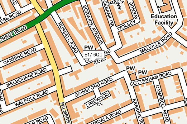 E17 6QU map - OS OpenMap – Local (Ordnance Survey)