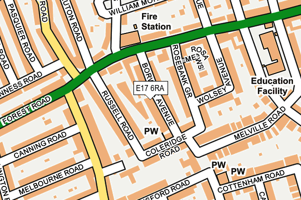 E17 6RA map - OS OpenMap – Local (Ordnance Survey)