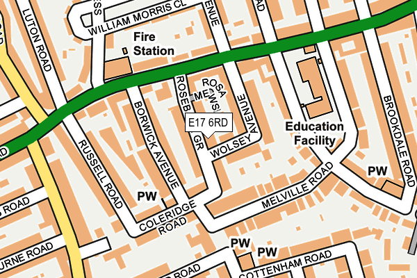 E17 6RD map - OS OpenMap – Local (Ordnance Survey)