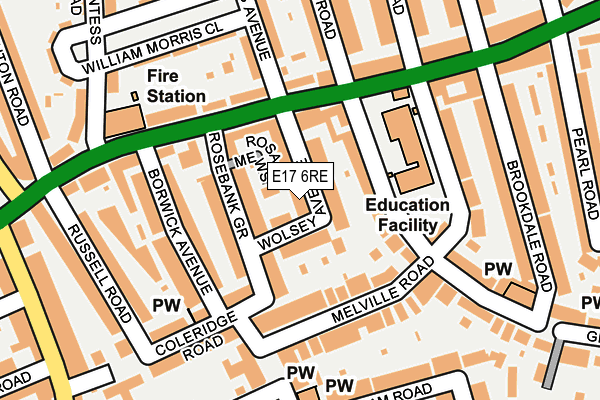E17 6RE map - OS OpenMap – Local (Ordnance Survey)