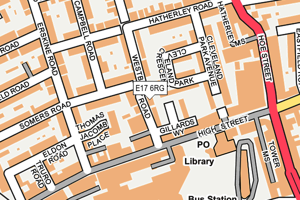 E17 6RG map - OS OpenMap – Local (Ordnance Survey)