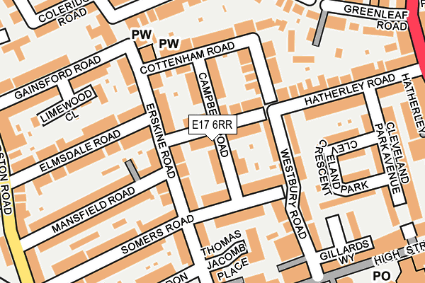 E17 6RR map - OS OpenMap – Local (Ordnance Survey)