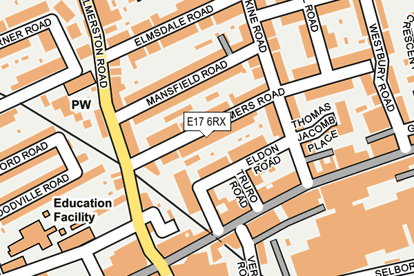 E17 6RX map - OS OpenMap – Local (Ordnance Survey)
