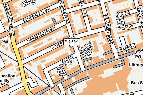 E17 6RY map - OS OpenMap – Local (Ordnance Survey)