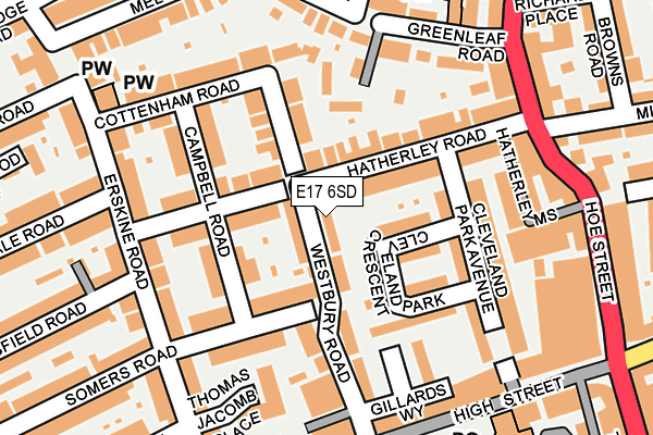 E17 6SD map - OS OpenMap – Local (Ordnance Survey)