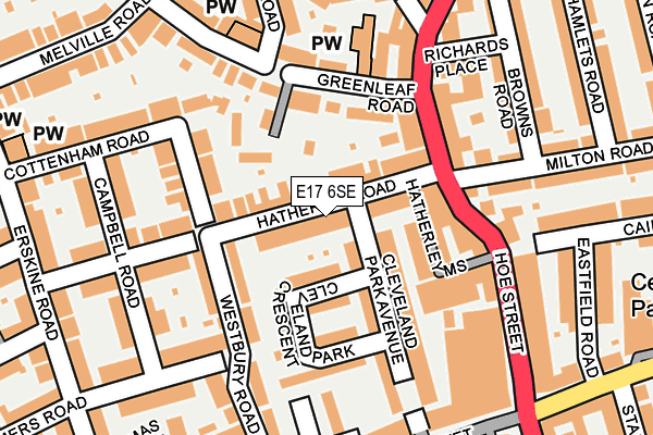 E17 6SE map - OS OpenMap – Local (Ordnance Survey)