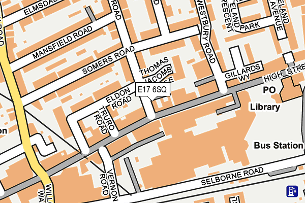 E17 6SQ map - OS OpenMap – Local (Ordnance Survey)
