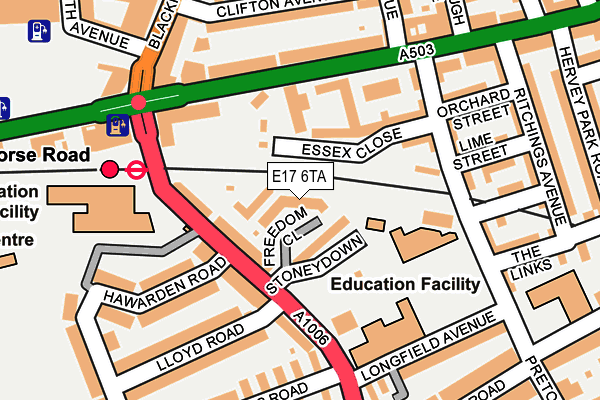 E17 6TA map - OS OpenMap – Local (Ordnance Survey)