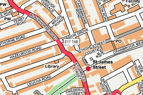 E17 7AB map - OS OpenMap – Local (Ordnance Survey)
