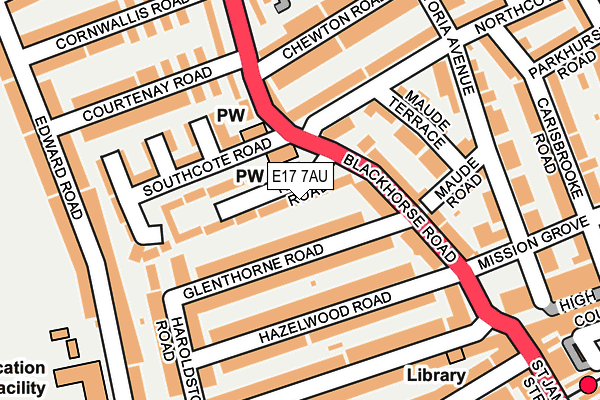 E17 7AU map - OS OpenMap – Local (Ordnance Survey)