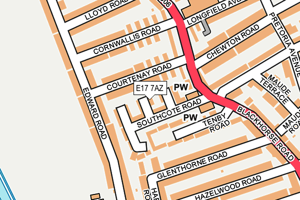 E17 7AZ map - OS OpenMap – Local (Ordnance Survey)