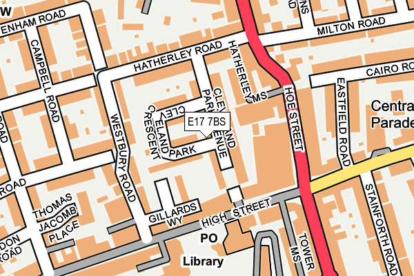 E17 7BS map - OS OpenMap – Local (Ordnance Survey)