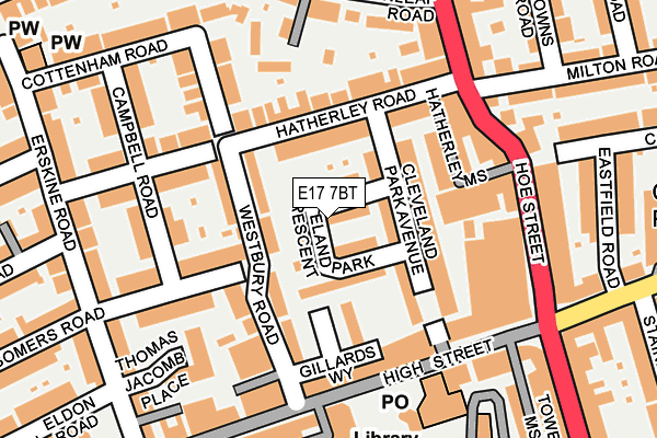 E17 7BT map - OS OpenMap – Local (Ordnance Survey)