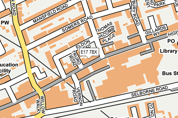 E17 7BX map - OS OpenMap – Local (Ordnance Survey)