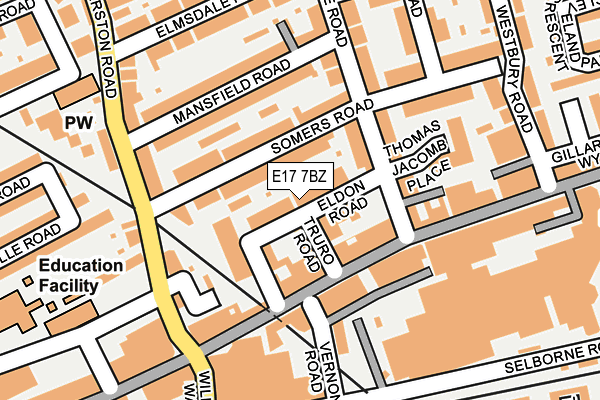 E17 7BZ map - OS OpenMap – Local (Ordnance Survey)