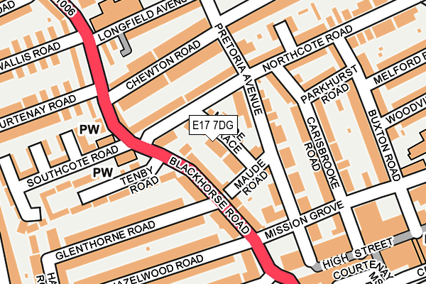 E17 7DG map - OS OpenMap – Local (Ordnance Survey)