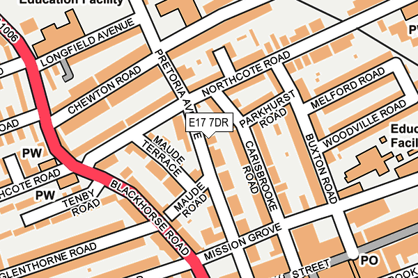 E17 7DR map - OS OpenMap – Local (Ordnance Survey)