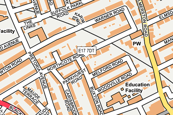 E17 7DT map - OS OpenMap – Local (Ordnance Survey)
