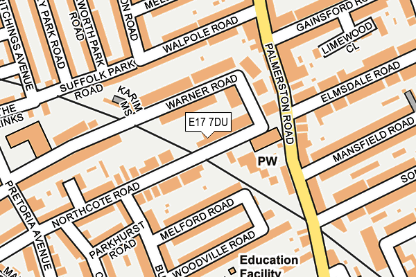 E17 7DU map - OS OpenMap – Local (Ordnance Survey)