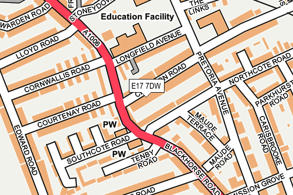 E17 7DW map - OS OpenMap – Local (Ordnance Survey)
