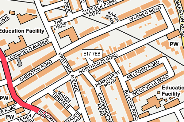 E17 7EB map - OS OpenMap – Local (Ordnance Survey)