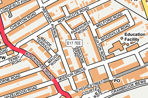 E17 7EE map - OS OpenMap – Local (Ordnance Survey)