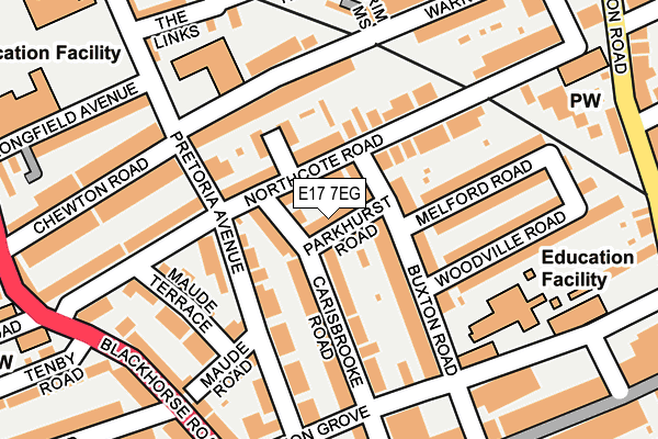 E17 7EG map - OS OpenMap – Local (Ordnance Survey)