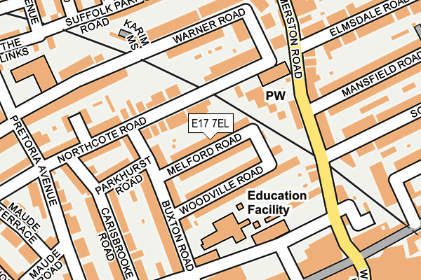 E17 7EL map - OS OpenMap – Local (Ordnance Survey)