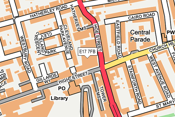 E17 7FB map - OS OpenMap – Local (Ordnance Survey)