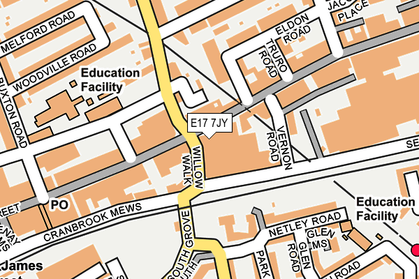 E17 7JY map - OS OpenMap – Local (Ordnance Survey)