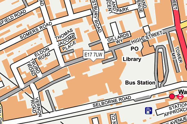 E17 7LW map - OS OpenMap – Local (Ordnance Survey)