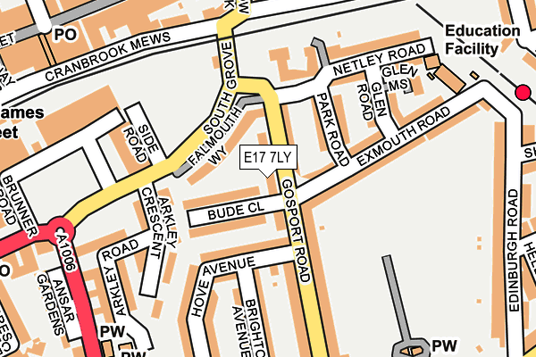 E17 7LY map - OS OpenMap – Local (Ordnance Survey)