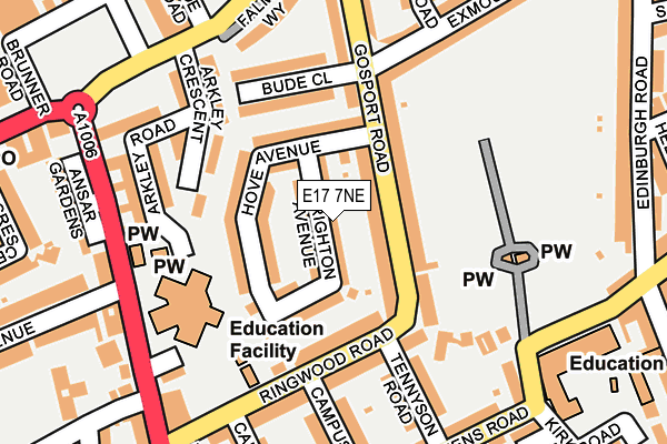 E17 7NE map - OS OpenMap – Local (Ordnance Survey)
