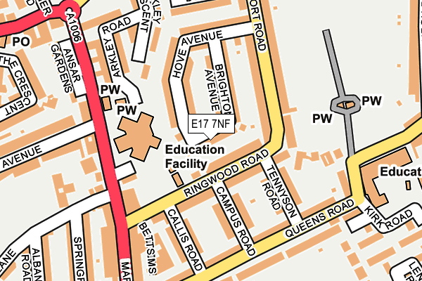 E17 7NF map - OS OpenMap – Local (Ordnance Survey)