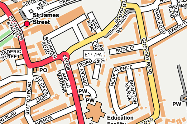 E17 7PA map - OS OpenMap – Local (Ordnance Survey)