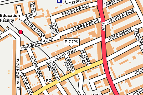 E17 7PS map - OS OpenMap – Local (Ordnance Survey)