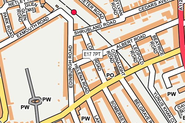 E17 7PT map - OS OpenMap – Local (Ordnance Survey)