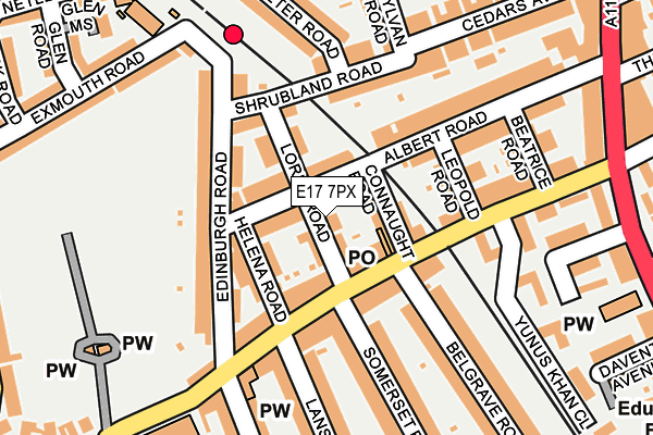 E17 7PX map - OS OpenMap – Local (Ordnance Survey)