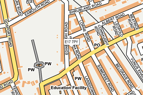 E17 7PY map - OS OpenMap – Local (Ordnance Survey)