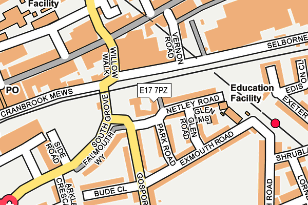 E17 7PZ map - OS OpenMap – Local (Ordnance Survey)