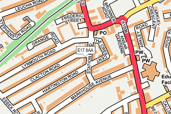 E17 8AA map - OS OpenMap – Local (Ordnance Survey)