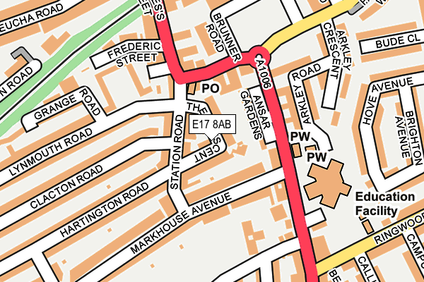 E17 8AB map - OS OpenMap – Local (Ordnance Survey)