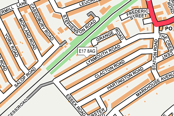 E17 8AG map - OS OpenMap – Local (Ordnance Survey)